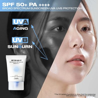 JUMISO Awe-Sun Airy-fit Daily Moisturizer with Sunscreen – зволожуючий крем з SPF 50+ PA++++
