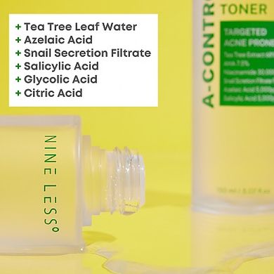 Nine Less A-Control Azelaic Acid Toner – тонер з азелаїновою та AHA/BHA кислотами