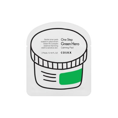 CosRx One Step Green Hero Calming Pad — пади для чутливої або подразненої шкіри