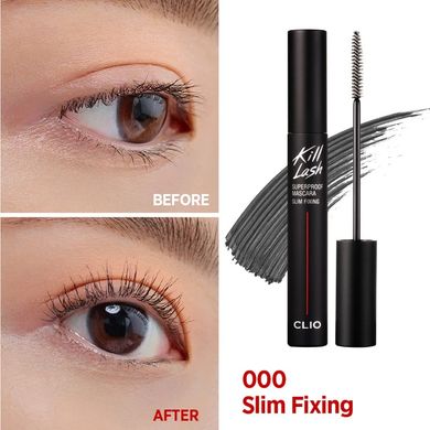 CLIO Kill Lash Super Proof Mascara #SLIM FIXING – чорна туш для натурального ефекту