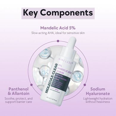 NINELESS Molecule-Clear 5% Mandelic Acid Serum &ndash; балансуюча сироватка-пілінг з мигдалевою кислотою 5%