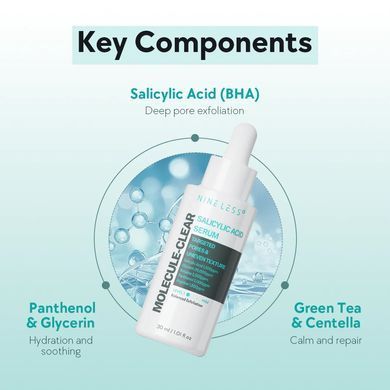 NINELESS Molecule-Clear Salicylic Acid Serum &ndash; м'яка сироватка для жирної шкіри з саліциловою кислотою