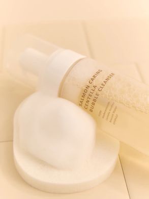 HEVEBLUE Salmon Caring Centella Bubble Cleanser &ndash; пінка для вмивання з PDRN і центеллою