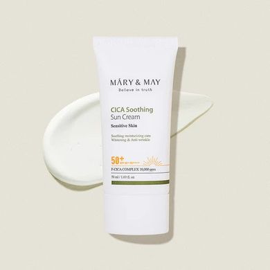 Mary&May CICA Soothing Sun Cream SPF50+ PA++++ сонцезахисний крем з центеллою