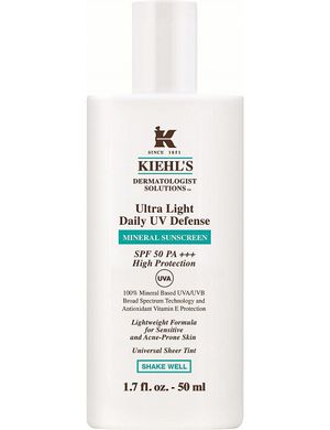 Kiehl's Ultra Light Daily UV Defense SPF 50 — сонцезахисний флюїд з мінеральним фільтром