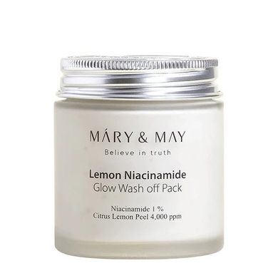 Mary&May Lemon Niacinamide Glow Wash off Pack 125g – глиняна маска з ніацинамідом:
