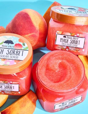 Tree Hut Peach Sorbet Shea Sugar Scrub – цукровий скраб для тіла з ароматом персикового сорбету