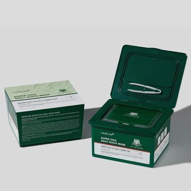 Medicube Super Cica Daily Quick Mask &ndash; набір заспокійливих масок з центелою, алое та зеленим чаєм