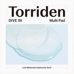 Torriden DIVE-IN Low Molecule Hyaluronic Acid Multi Pad – зволожуючі тонер-пади з гіалуроновою кислотою