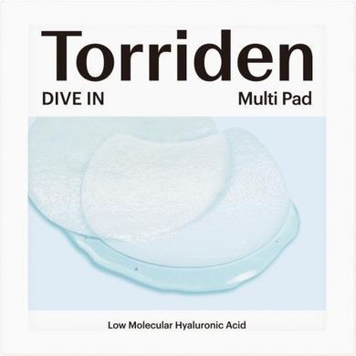 Torriden DIVE-IN Low Molecule Hyaluronic Acid Multi Pad &ndash; зволожуючі тонер-пади з гіалуроновою кислотою