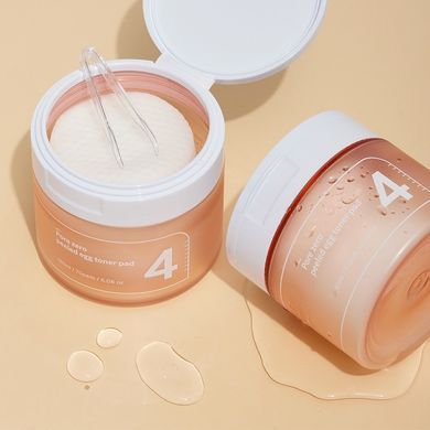 Numbuzin No.4 Pore Zero Peeled Egg Toner Pad &ndash; тонер пади для очищення та візуального звуження пор