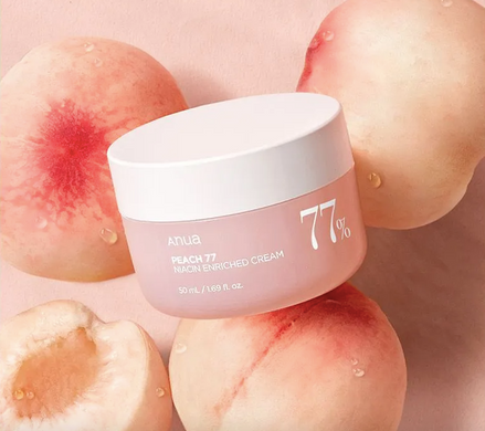 Anua Peach 77 Niacin Enriched Cream – зволожуючий та освітлюючий крем з персиком і ніацинаміом