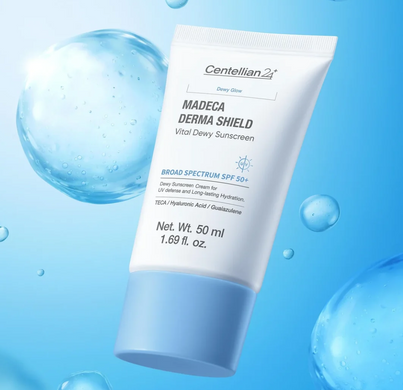 Centellian24 Madeca Derma Shield Vital Dewy Sun Cream &ndash; сонцезахисний крем з центеллою і керамідами SPF50+ PA++++