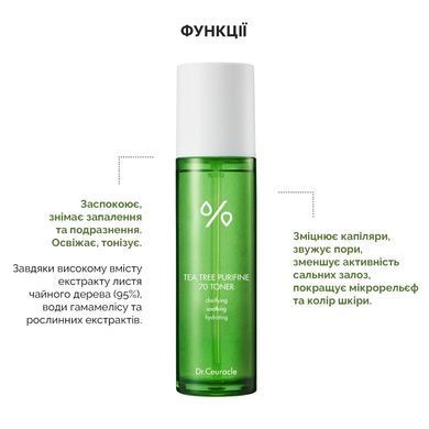 Dr. Ceuracle Tea Tree Purifine 70 Toner &ndash; тонер з екстрактом чайного дерева для жирної та комбінованої шкіри