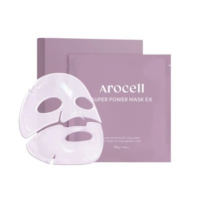 Arocell Super Power Mask EX – гідрогелева маска з колагеном та 10 видами гіалуронової кислоти