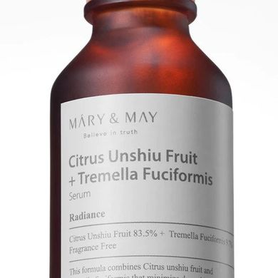 Mary&May Citrus Unshiu + Tremella Fuciformis Serum – освітлююча сироватка 30 мл