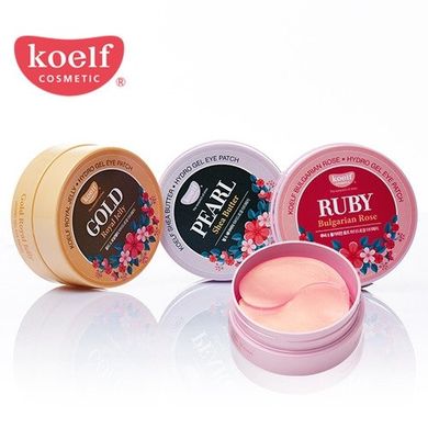 KOELF Ruby & Bulgarian Rose eye patch - гідрогелеві патчі з рубіном та екстрактом троянди